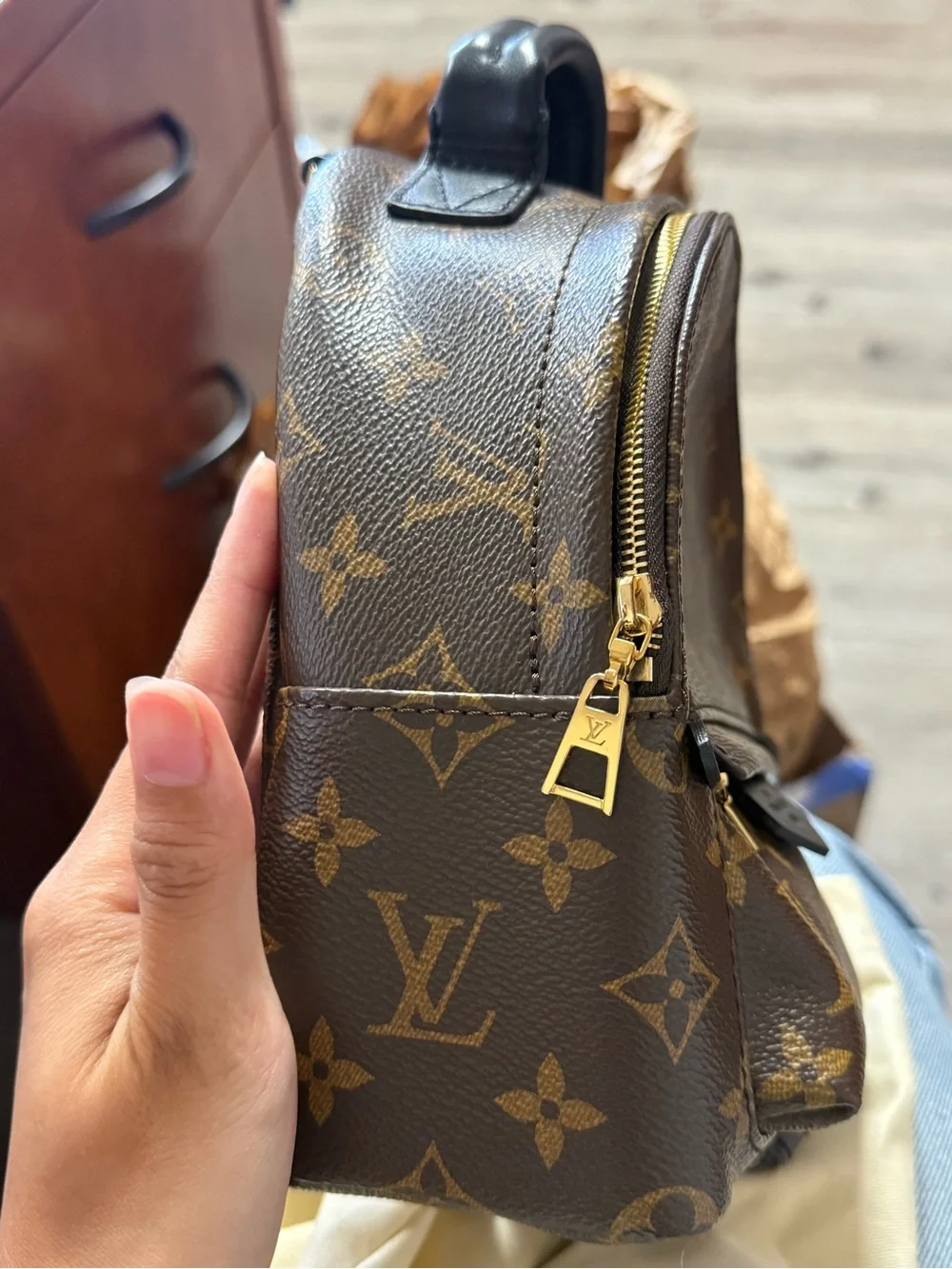 Louis Vuitton Brown Monogram Palm Springs Mini Backpack authentic